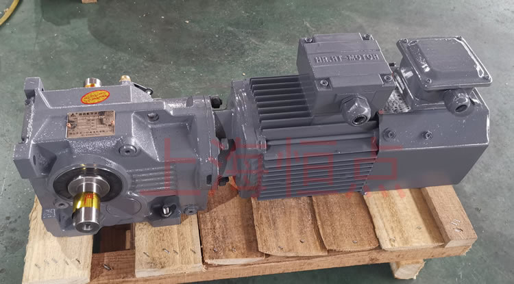 K37系列減速機輸入配變頻電機，輸出雙軸A+B 實物照片