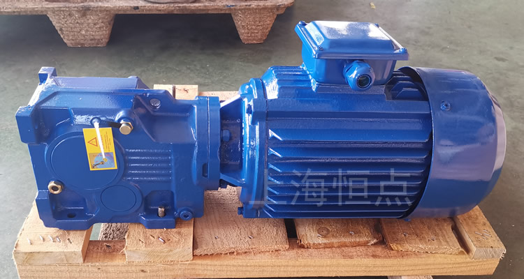 K37系列減速機，單軸輸出，配普通圓殼藍色電機