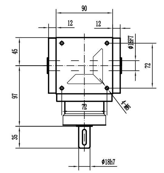 HDA09系列換向器：HDA09-2：1-E外形安裝尺寸圖3